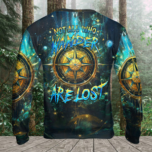 Not All Who Wander Fantasy Compass All Over Print Shirt