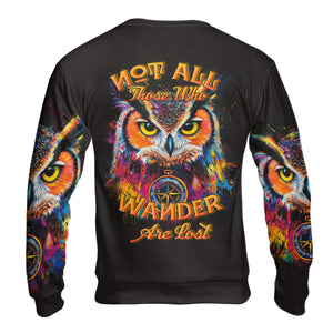 Not All Who Wander Are Lost Owl All Over Print Shirt