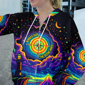 Always Take The Scenic Route All Over Print Shirt