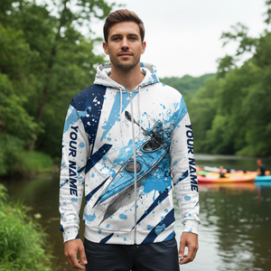 Custom Name Kayaking Blue All Over Print Shirt