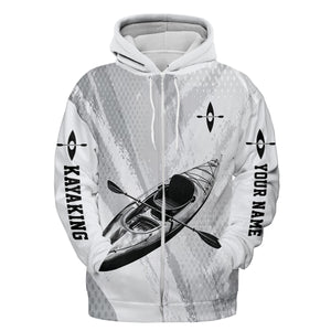 Custom Name Kayaking Black And White All Over Print Shirt