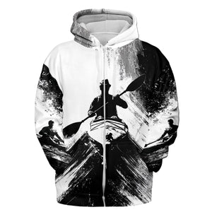 Black And White Kayaking Lover All Over Print Shirt
