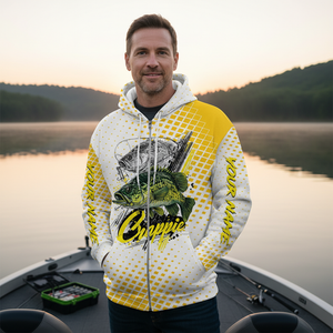 Custom Name Crappie Fish Yellow All Over Print Shirt