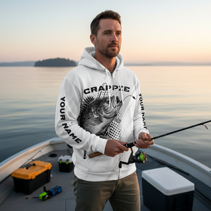 Custom Name Crappie Fish Gray All Over Print Shirt
