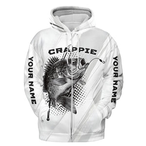 Custom Name Crappie Fish Gray All Over Print Shirt