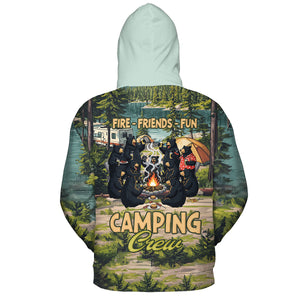 Friends, Fires, Fun Camping Crew Black Bear All Over Print Shirt