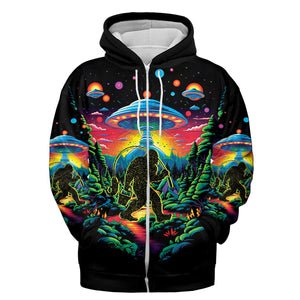 Bigfoot Fishing Forest All Over Print Shirt