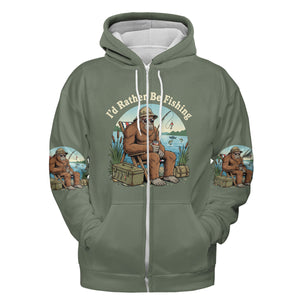 I'd Rather Be Fishing Bigfoot All Over Print Shirt
