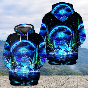 Peace Sea Happy Dolphins All Over Print Shirt