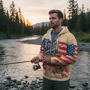 Vintage America Custom Name Trout Fishing All Over Print Shirt