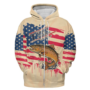Vintage America Custom Name Trout Fishing All Over Print Shirt