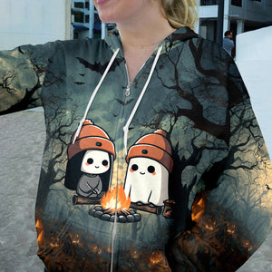 Cute Ghost Camping Crew All Over Print Shirt