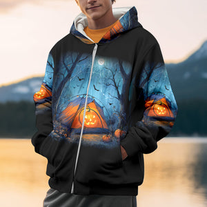 Halloween Pumpkin Camping All Over Print Shirt