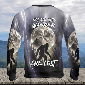 Vintage Bigfoot Not All Who Wander Are Lost Thunder All Over Print Shirt