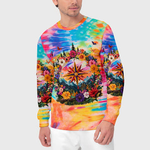 Live For The Moments Compass Flower All Over Print Shirt