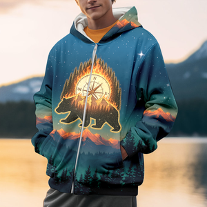 Bear Camp I Hate People Mountain Night Forest All Over Print Shirt