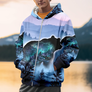 Aurora Bear Adventure Mountain All Over Print Shirt