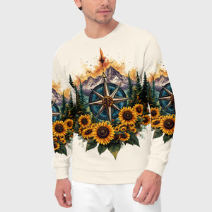 Live For The Moments Compass Sunflower All Over Print Shirt