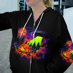 Alien Camp-O-Ween Invasion – UFO Halloween Camping All Over Print Shirt