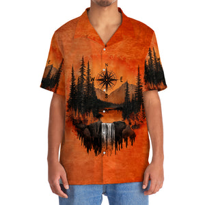 Into The Mountains I Go Orange Hawaiian Shirt