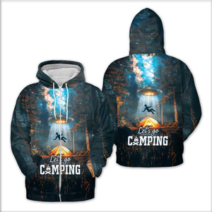 Let's Go Camping UFO All Over Print Shirt