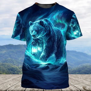 Wild Bear In The Night All Over Print Shirt