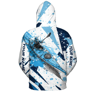 Custom Name Kayaking Blue All Over Print Shirt