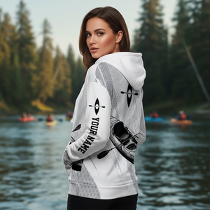 Custom Name Kayaking Black And White All Over Print Shirt