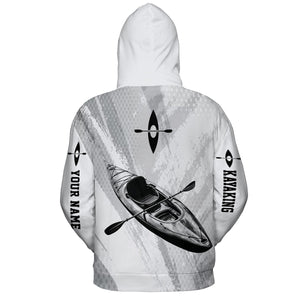 Custom Name Kayaking Black And White All Over Print Shirt