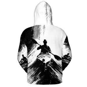 Black And White Kayaking Lover All Over Print Shirt