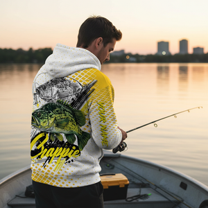 Custom Name Crappie Fish Yellow All Over Print Shirt