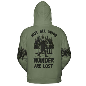 Not All Who Wander Are Lost Bigfoot Walking All Over Print Shirt