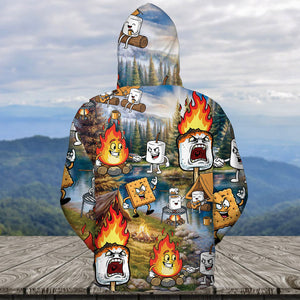 Vintage Camping Burnt Mashmallow All Over Print Shirt