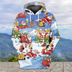 Santa Camping Funny All Over Print Shirt