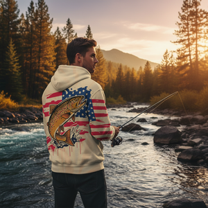 Vintage America Custom Name Trout Fishing All Over Print Shirt