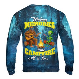 Bigfoot And Alien Making Memories One Campfire At A Time Christmas All Over Print Shirt