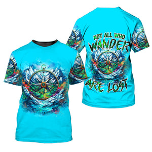 Compass Not All Who Wander Are Lost All Over Print Shirt