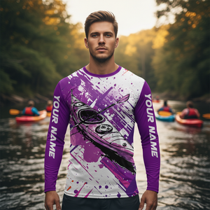 Custom Name Kayaking Purple All Over Print Shirt