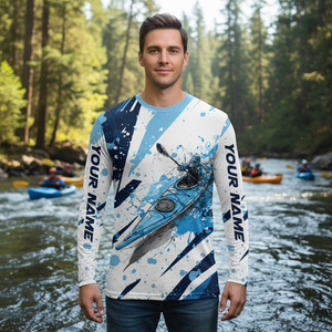 Custom Name Kayaking Blue All Over Print Shirt
