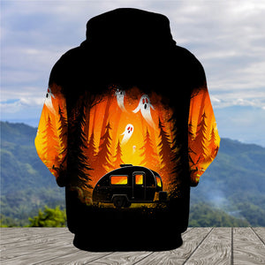 Horror Campfire In The Wild All Over Print Shirt