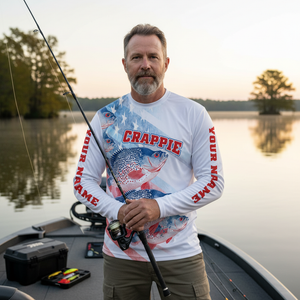 Custom Name Crappie Fish America All Over Print Shirt