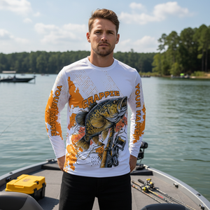 Custom Name Crappie Fish Orange All Over Print Shirt