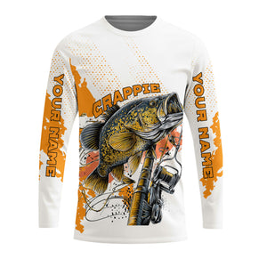 Custom Name Crappie Fish Orange All Over Print Shirt