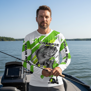 Custom Name Crappie Fish Green All Over Print Shirt