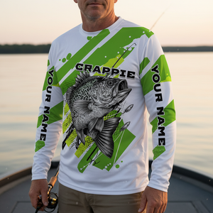 Custom Name Crappie Fish Green All Over Print Shirt