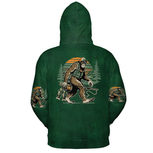 Bassquatch Bigfoot Fishing All Over Print Shirt
