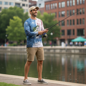 Largemouth Bass American Flag All Over Print Shirt