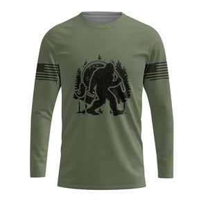 Forest Bigfoot Fishing All Over Print Shirt
