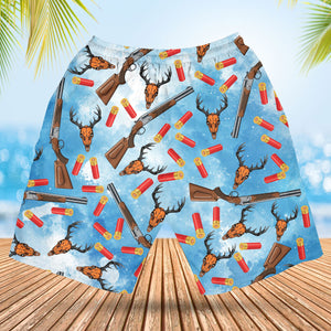 Deer Hunting Blue Hawaiian Shirt