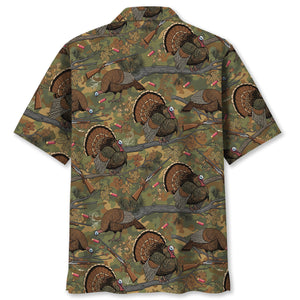 Vintage Wild Turkey Hunting Hawaiian Shirt